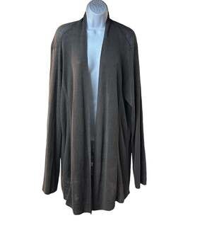 Eileen Fisher Woman 3X Linen Blend Open Front Long Cardigan Sweater Plus Size